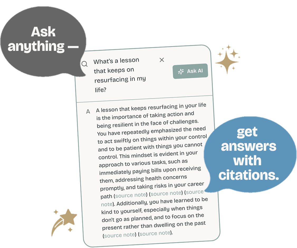 Illustration of asking questions about your notes